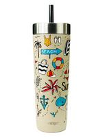 Termo puodelis su šiaudeliu Contigo Luxe Tumbler 720 ml “Summer Brown Sugar”