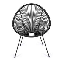 Juodos spalvos metalinis/plastikinis sodo krėslas Avocado Comfort – Bonami Selection