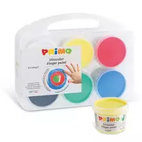 Primo dažai piešimui pirštais, 6 spalvų x 100 g.