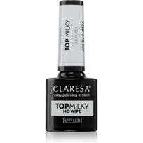 Claresa UV/LED Top Milky No Wipe viršutinis gelinio nagų lako sluoksnis 5 g