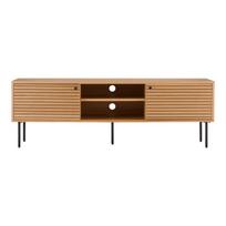 Natūralios spalvos TV spintelė iš ąžuolo 40x50x150 cm Kyoto – House Nordic