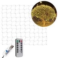 LED lempos užuolaidos 160 LED USB - šiltai balta