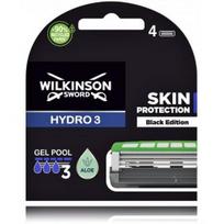 Wilkinson Sword Hydro 3 Black Edition skustuvo galvutės vyrams - 4 vnt.
