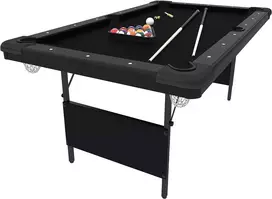 Pulo stalas Black Folden 7 pėdų (213x120cm) juodas audinys, su komplektacija