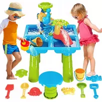 WOOPIE Vandens stalas 2in1 Smėlio dėžė su kėde XL Aquapark 4 baseinai 13 ak.