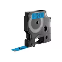 „Dymo D1“ lipni juosta, 12 mm x 7 m, juoda su mėlynu pagrindu