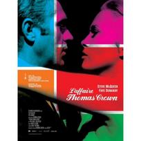 THOMASAS KRONAS Originalus kino plakatas Susuktas Mažas formatas 60x40cm Steve Mc Queen Faye Dunaway rožinė