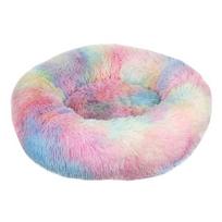 Naminių šunų lova Patogi spurga Cuddler apvali šunų veislynas Itin minkšta plaunama šunų ir kačių lova su pagalvėlėmis žiemai, šilta sofa, parduodama S 40CM įvairiaspalvis