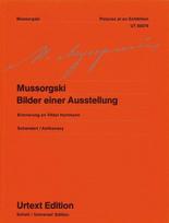 Bilder einer Ausstellung: Erinnerung an Viktor Hartmann. Nach dem Autograf. Mit farbigen Reproduktionen der Bilder von V. A. Hartmann. Klavier.