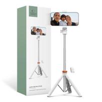 TECH-PRECT BLUETOOTH asmenukių lazdelės trikojis išmaniesiems telefonams, baltas, L03S