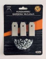 Roboto žoliapjovės peiliukai tinkantys Husqvarnai, Gardenai, 43 mm – rinkinys, 30 vnt.