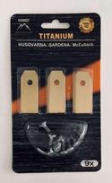 Roboto žoliapjovės peiliukai tinkantys Husqvarnai, Gardenai, 43 mm Titano – rinkinys 9 vnt.
