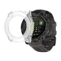 Suderinamas dėklas Garmin Instinct 3 50mm - Kietas apsauginis išmaniojo laikrodžio dėklas, skaidrus, grūdinto stiklo ekranas Phonillico® skaidri
