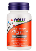 NOW Foods  L-Theanine Double Strenght 200 mg 60 kaps
