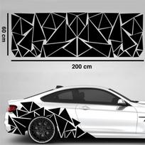 1pc 200x60cm Carbon Fiber Look Triangles Car Side Sticker Camouflage Car-styling Vinyl Decal Decor for Car Decoration