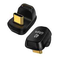 2 Pcs USB Type C to C Male to Female 180° U-Shaped Adapter 40Gbps Date Transfer