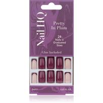 Nail HQ Square Priklijuojami nagai Pretty In Plum 24 vnt.