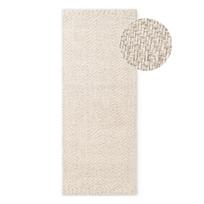 Rankų darbo kreminės spalvos/dramblio kaulo spalvos iš vilnos mišinio kilimas 80x200 cm Majoli – Elle Decoration