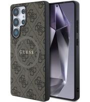 Rudas dėklas Samsung Galaxy S25 Ultra telefonui "Guess PU Leather 4G Colored Ring MagSafe Case"
