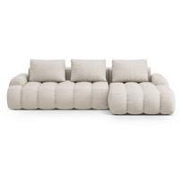Smėlio spalvos sulankstoma/su sandėliavimo vieta kampinė sofa (su dešiniuoju kampu/su gultu) Linz – Cosmopolitan Design