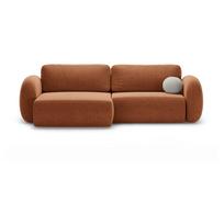 Raudonos plytų spalvos iš šenilinio audinio sulankstoma/su sandėliavimo vieta kampinė sofa Tonale – Cosmopolitan Design
