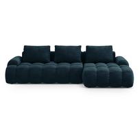 Smaragdinės spalvos iš velveto sulankstoma/su sandėliavimo vieta kampinė sofa (su dešiniuoju kampu/su gultu) Linz – Cosmopolitan Design