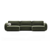 Žalios spalvos iš šenilinio audinio sulankstoma/su sandėliavimo vieta kampinė sofa („U“ formos) Tonale – Cosmopolitan Design
