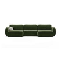 Žalios spalvos iš velveto sulankstoma/su sandėliavimo vieta kampinė sofa („U“ formos) Tonale – Cosmopolitan Design