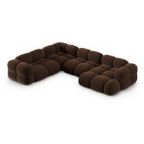 Tamsiai rudos spalvos iš velveto kampinė sofa (su kairiuoju kampu/„U“ formos) Loretto – Cosmopolitan Design