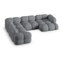 Pilkos spalvos kampinė sofa (su kairiuoju kampu/„U“ formos) Loretto – Cosmopolitan Design