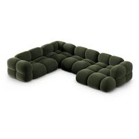 Žalios spalvos iš velveto kampinė sofa (su kairiuoju kampu/„U“ formos) Loretto – Cosmopolitan Design