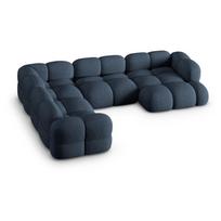 Tamsiai mėlynos spalvos kampinė sofa (su kairiuoju kampu/„U“ formos) Loretto – Cosmopolitan Design