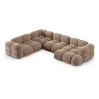 Rudos spalvos iš velveto kampinė sofa (su kairiuoju kampu/„U“ formos) Loretto – Cosmopolitan Design