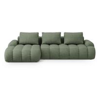 Žalios spalvos sulankstoma/su sandėliavimo vieta kampinė sofa (su kairiuoju kampu/su gultu) Linz – Cosmopolitan Design