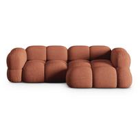 Raudonos plytų spalvos kampinė sofa (su dešiniuoju kampu/su gultu) Loretto – Cosmopolitan Design