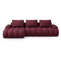 Bordo spalvos sulankstoma/su sandėliavimo vieta kampinė sofa (su kairiuoju kampu/su gultu) Linz – Cosmopolitan Design