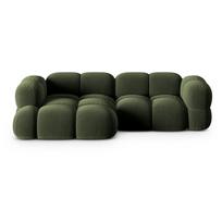 Žalios spalvos iš velveto kampinė sofa (su kairiuoju kampu/su gultu) Loretto – Cosmopolitan Design