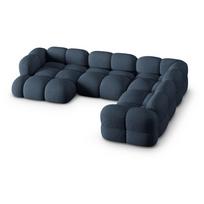 Tamsiai mėlynos spalvos kampinė sofa (su dešiniuoju kampu/„U“ formos) Loretto – Cosmopolitan Design