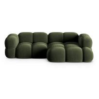 Žalios spalvos iš velveto kampinė sofa (su dešiniuoju kampu/su gultu) Loretto – Cosmopolitan Design