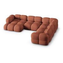 Raudonos plytų spalvos kampinė sofa (su dešiniuoju kampu/„U“ formos) Loretto – Cosmopolitan Design