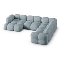 Šviesiai mėlynos spalvos kampinė sofa (su dešiniuoju kampu/„U“ formos) Loretto – Cosmopolitan Design