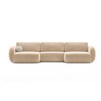 Smėlio spalvos iš velveto sulankstoma/su sandėliavimo vieta kampinė sofa („U“ formos) Tonale – Cosmopolitan Design
