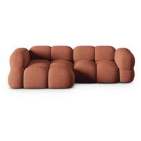 Raudonos plytų spalvos kampinė sofa (su kairiuoju kampu/su gultu) Loretto – Cosmopolitan Design