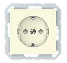 Kištukinis lizdas su įžeminimu ir užsklanda QUADRUM QR 1000, be rėmelio, dramblio kaulo sp.