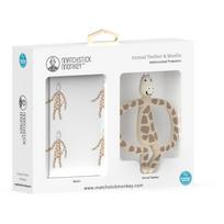 Matchstick Monkey Animal Teether & Muslin Giraffe dovanų rinkinys vaikams