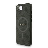 Guess PU Leather 4G Colored Ring Strap MagSafe dėklas skirtas Apple iPhone 16e juodos spalvos