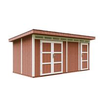 Sodo namelis M905C su dažais Redwood Red su grindimis 12 m2