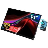 Verbatim LIGHT 14" FHD mobile touchscreen monitor with 5000mAh powerbank black 32088