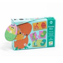Dviejų dalių dėlionės su judančia detale - Juokingi kiaušiniai (12 vnt,) DJECO DJ08193