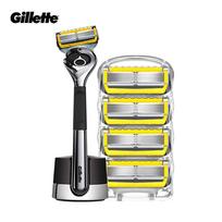 Gillette Fusion5 ProGlide Shield skustuvas (1 Rankena, 5 Papildymai, Magnetinis Stovas)